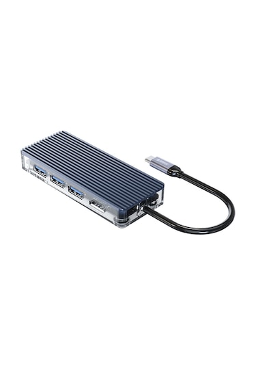 Orico WB-7P 7 Portlu USB 3.0 100 W HDMI TF/SD Kart Okuyucu Çoklayıcı HUB Gri