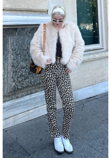 Madmext Bej Bisiklet Yaka Kadın Suni Kürk Mont Mg2176 Bej