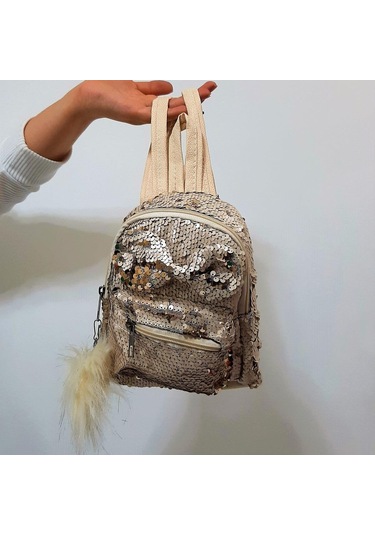 Fiyra Crn Krem Pullu Kız Çocuk Sırt Çantası 16cmx20cmx10cm Krem