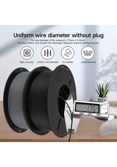 Createtech Kıngroon Hs-pla Filament 1kg 1.75mm, Parçalanmaz, Ekolojik, 0.02mm Doğruluk Siyah