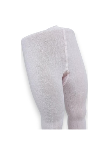 Çizgili Pamuklu Çocuk Külotlu Çorap Pembe