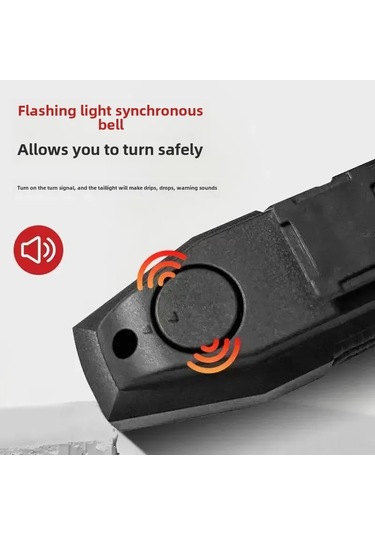 Youtek Siyah 1820 Usb Şarjlı Akıllı Kumanda Led Fren Lambası - Moto Sürekli Kullanıma Uygun, Sesli Sinyal Ve Su Geçirmez Gece Görünürlüğü Artırıcı