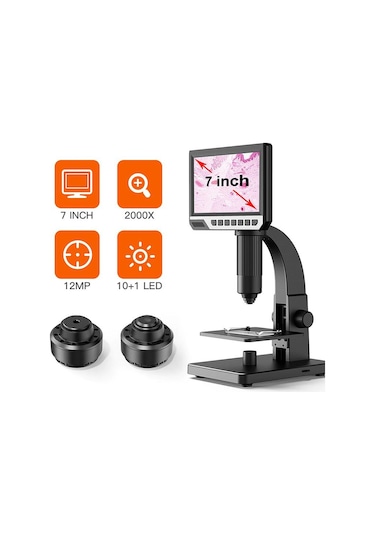 Exeo 12mp 2000x 7 İnch ips Ekran Dijital Mikroskop Şarjlı