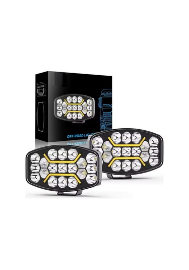 10'' Beyaz-turuncu Led Çalışma Lambası Spot Projektör + Tır Kamyon Road 12-24volt