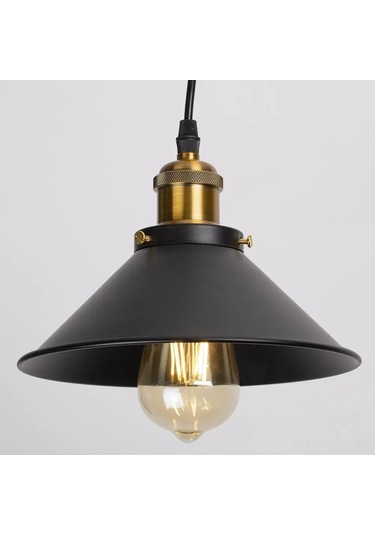 Xindoker Endüstriyel Demir Avize, Retro Siyah Modern Tasarım, Yemek Odası Ve Bar İçin, E27 Ampul Uyumlu Ampul Dahil Değil , 22 Cm Genişlik, Kolay Kurulum Siyah