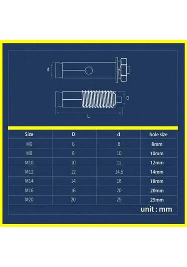 Genişletme Cıvataları 304 Paslanmaz Çelik Genişleme Vidalı Beton M8 M10 Duvar Ankrajı Vidalı Hareketleyici 60mm, M10 1pcs 24 x 28 x 20 MM