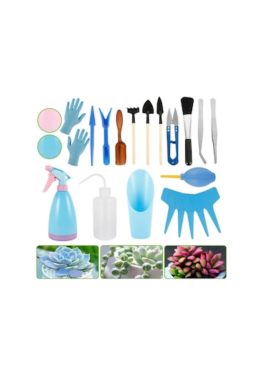 Teltree 21 Parça Çok Bitki Bahçe Aleti Seti: Toprak Gevirme, Köklendirme, Sulama, Budama İçin Pratik Ev/ofis/ Bahçe Aletleri