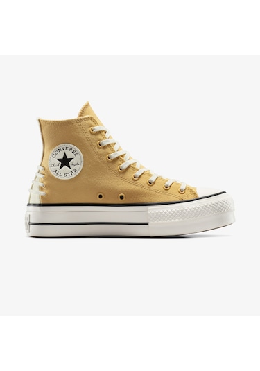 Converse Chuck Taylor All Star Lift Crafted Laces Unisex Beyaz Platform Sneaker A12551c Sarı
