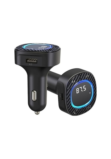 Sones C42 Type-c + Usb Araç Şarj Adaptörü Bluetooth Eller Serbest Arama Mp3 Müzik Çalar Fm Verici Lm