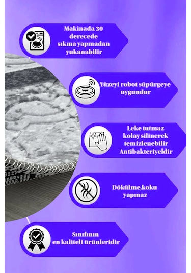 Lüle Halı Kaymaz Taban Yıkanabilir Yolluk Halı Lhsmrt602siy