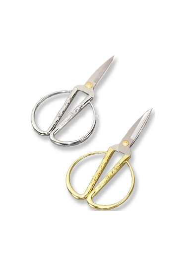 Mutluadim İşlemeli Metal Nişan Makası 9 x 18 CM