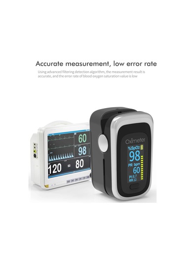 Kiuzou Tıbbi Taşınabilir Parmak Pulse Kan Oksijen Nabız Doygunluk Ölçer Ole 130rb03 Silver White