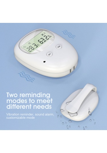 Moveevo Beyaz Bebek Islaklık Alarmı - Ayrık Tip, Titreşim/ses Uyarısı, Sıcaklık Nem Gösterimi, Sayısal Ekran, Dahili Li-pol Batarya