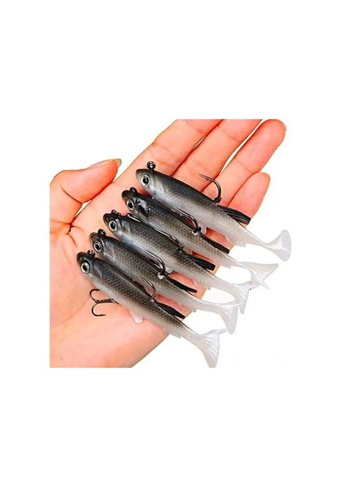 Neevoyu 85mm Yumuşak Yem Balık Avı Seti - 5 Adet Gerçekçi Yapay Balık + Aksesuarlar