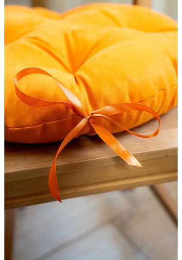 Slavıca Sandalye İçin Yuvarlak Yıkama Bandı İle 40x40 Cm Yastık 244823220 Turuncu