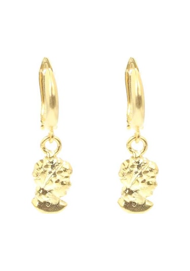 925 Ayar Gümüş Elizabeth Küpe Sarı