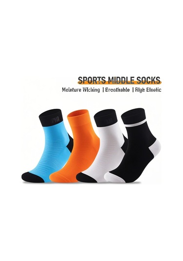 Geeroyoo Spor Bisiklet Çorapları: Yol Bisikleti, Dağ Bisikleti Ve Koşu İçin Nemi Emici Orta Bilekli Gri Spor Çorapları Gri