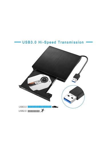 Harici USB 3.0 DVD - RW Writer CD DVD Yazıcı Okuyucu Optik Sürücü