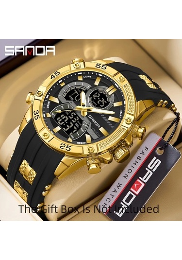 Oldfriend Sanda Erkek Spor Digital Saat Kırmızı Su Geçirmez Parlak Ekran Alarm Kronometre Diğer