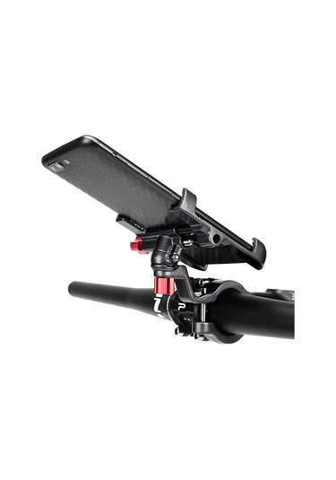 Xiyyadms Siyah Alüminyum Motor Bisiklet Telefon Tutucu - 25-31.8mm Sapka Uyumlu, 55-95mm Genişlik Ayarı, 360 Döner, Dayanıklı 4 Tırnaklı Tasarım Siyah