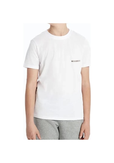 Rakerplus Beyaz %100 Pamuk Unisex Kısa Kollu Çocuk Tişört Beyaz