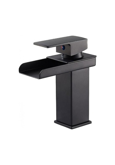 Tongxida Yüksek Akışlı Musluk Sıcak Soğuk Su Siyah Şelale Musluk Siyah