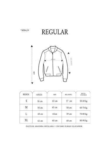 Tam Kalıp Uzun Kol Baskılı Bomber Ceket - Siyah Siyah