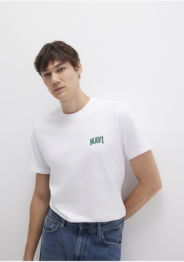 Mavi - Mavi Logo Baskılı Beyaz Tişört 0611714-620 Beyaz