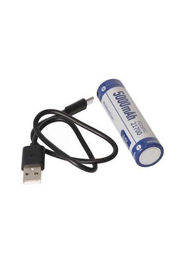 21700 li-Ion Pil 5000 Mah li-Ion 3.7V - 3.6V 76 2x21.4MM Pcb Korumalı Usb-C Şarj Seçeneği Dahil P2150Tc