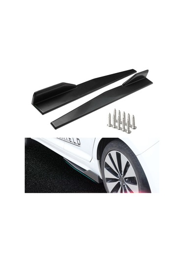 2 Adet Yan Etek Rocker Ayırıcılar Difüzör Kanatçık Kanatlar Tampon Araba Gövde Şekillendirme Seti Siyah