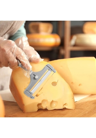 Brightnova 1 Adet Ayarlanabilir Peynir Dilimleme Aleti Silvery İnce Kalın Dilimler Restoran Kullanımı 001 Siyah