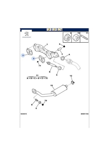 Egzoz Manifolt Contasi Boxer-partner-206-306 Xud9/