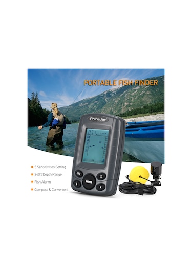 Taşınabilir 2.4 İnç Lcd Balık Bulucu 240ft Derinlik Aralığı Balıkçılık Bulucu Kablolu Sonar Sensör Dönüştürücü İle
