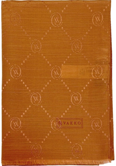 Vakko Pamuk İpek Şal - Monogram - Bakır - Bakır