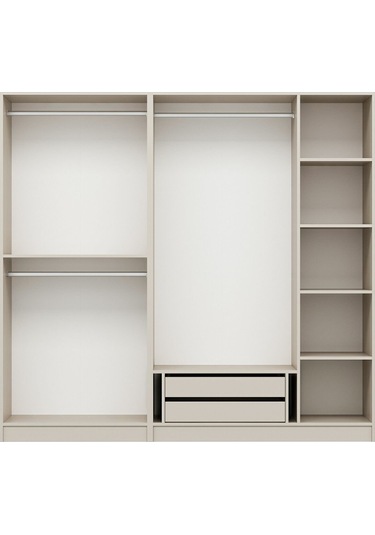 Kale Plus 5 Mebran Kapaklı 2 Çekmeceli Dolap Kumtaşı Mebran 190cm Bej