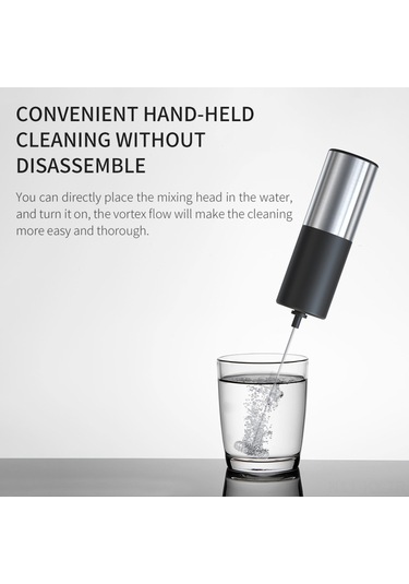 Kangvka El Tutulu Elektrikli Süt Köpürtücü - 14000rpm Hızlı Motor, 304 Paslanmaz Çelik, Kahve/latte/protein İçin, Pil İle Çalışır Pil Dahil Değil Siyah Ve Gümüş