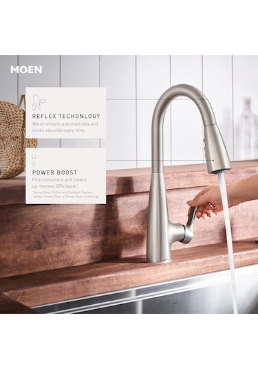 Moen 87627bl Haelyn Tek Saplı Aşağı Çekmeli Püskürtücü Mutfak Mus Diğer