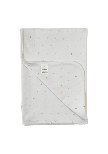 Boumini Kalın Penye Battaniye Çift Katlı Doğal Pamuk Beyaz Çok Renkli