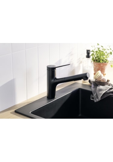Hansgrohe Zesis M33 150 2 Jet Tek Kollu Eviye Bataryası Satin Siyah