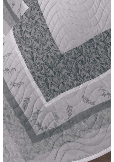 Örtüm Palmira Çift Kişilik Kapitone Yatak Örtüsü Takımı - Gri