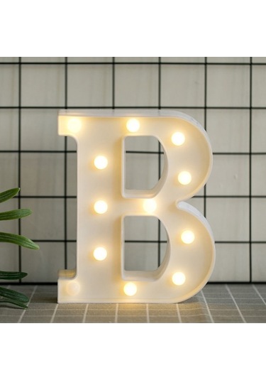 Led Harf Işığı B - Pvc Malzeme, Sıcak Beyaz Işık, Ev Dekorasyonu, Özel Günler, Duvar Veya Masaüstü, Pil Gerektirir Pil Dahil Değil Diğer Diğer