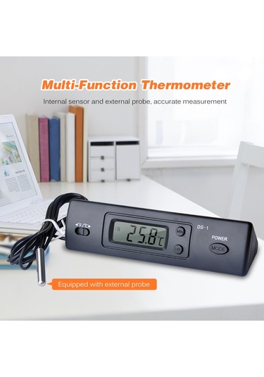 Singree Araç İçi Mini Termometre - Harici Prob İle Hassas Sıcaklık Ölçümü -50 C +70 C