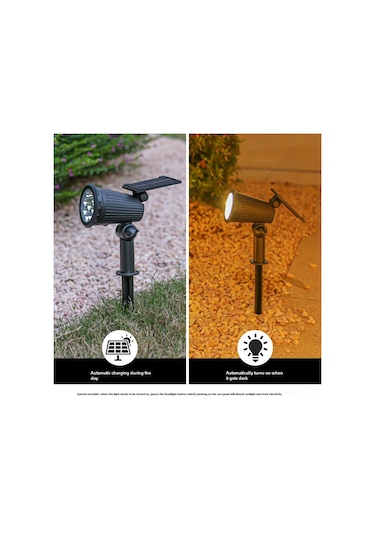 Reedark Güneş Enerjili Dışarıdaki Işık Kontrollü Su Geçirmez Çim Çiçeği Bahçe Ağaç Işığı 2302-1 Led Isınma Işığı Üç Seviye