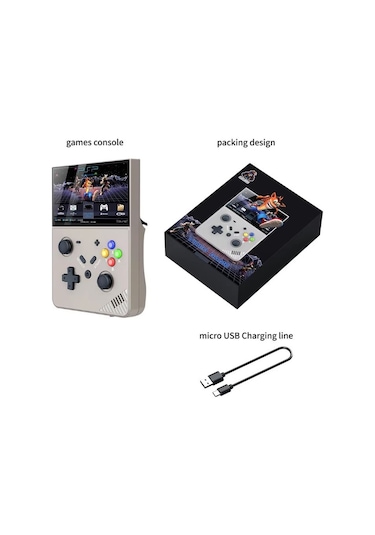 Konsol Plus R43 Pro M18 Retro 20 000 Oyunlu Taşınabilir El Oyun Konsolu Gri