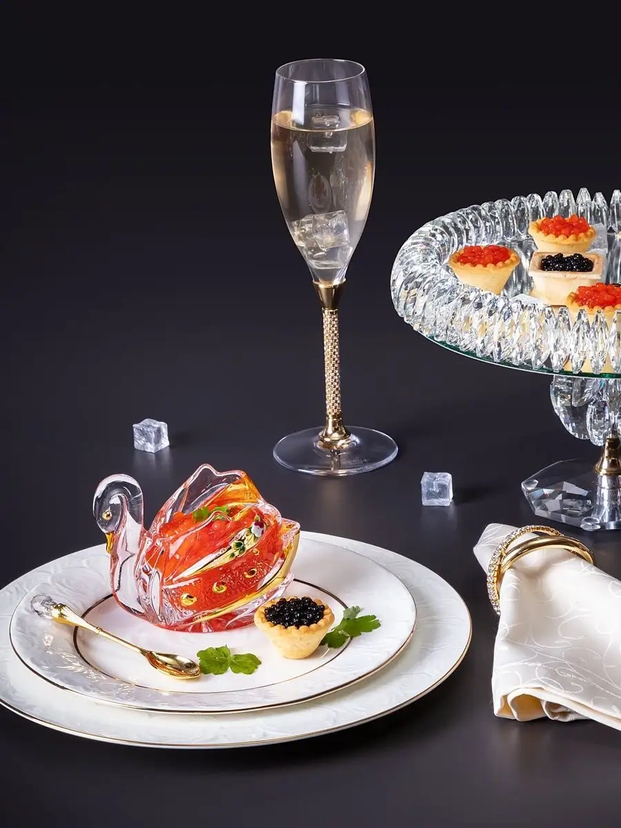 Lefard Cam Havyarlık "kuğu" Bir Kaşık İle 85 Ml 164695580 Beyaz