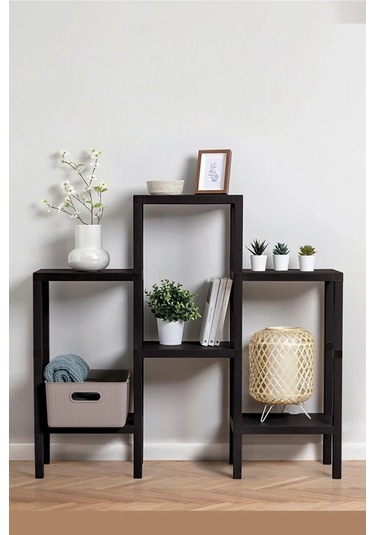 6 Raflı Antrasit Raf Ünitesi Çok Amaçlı Düzenleyici Modüler Raf