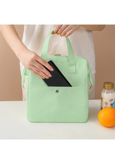 Shineyee Yeşil Isı Ve Soğuk Saklama Çantası, Oxford Kumaş + Alüminyum Folyo, 23x14x24cm, El Tutturabilir, Çalışma/okul İçin Büyük Kapasite, Mavi Paket Stili Yeşil