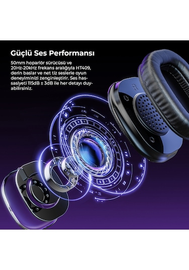 Lecoo HT409 USB Kablolu Mikrofonlu Kulak Üstü RGB Gaming Kulaklık