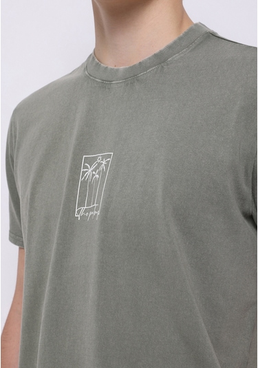 Colins Regular Fit Yuvarlak Yaka Düz Erkek Yeşil Kısa Kol Tişört Cl1074699 Q1.v1 Kha Haki