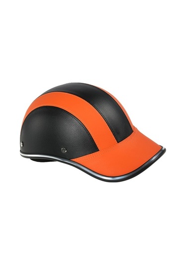 Yulong Geeksen Moda Yarım Yüz Motosiklet Kaskı - Güneşlikli Turuncu